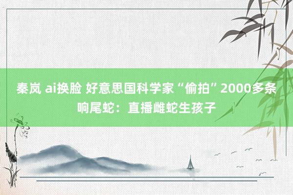 秦岚 ai换脸 好意思国科学家“偷拍”2000多条响尾蛇：直播雌蛇生孩子