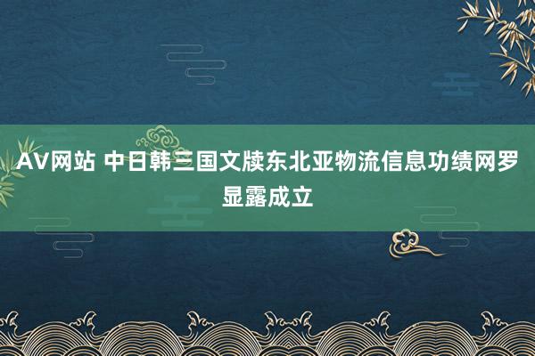 AV网站 中日韩三国文牍东北亚物流信息功绩网罗显露成立