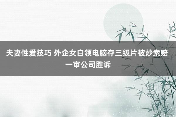 夫妻性爱技巧 外企女白领电脑存三级片被炒索赔 一审公司胜诉