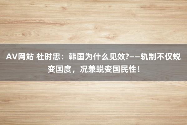 AV网站 杜时忠：韩国为什么见效?——轨制不仅蜕变国度，况兼